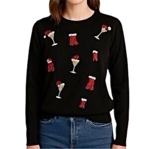 Victoria Harbour Vintage Holiday Sequin Sweater